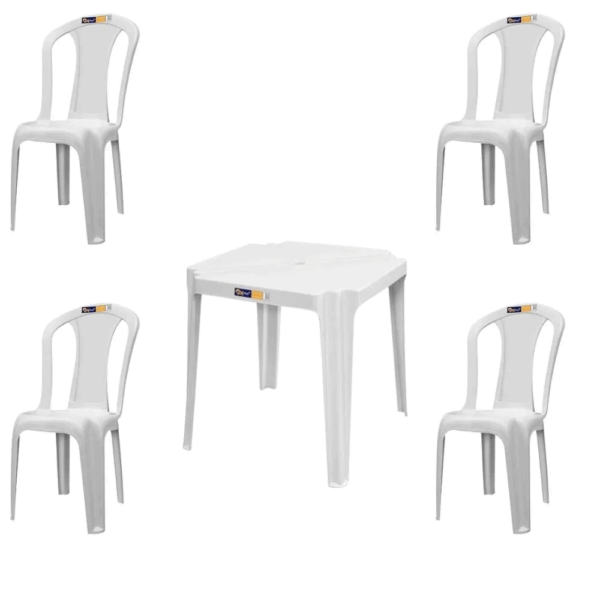 Jogo de Cadeira Solplast (4 cadeiras + 1 mesa)